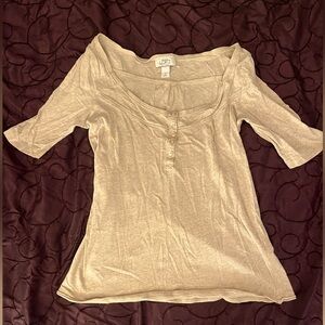 Ann Taylor Loft blouse. Beige. US size S. Medium wear, good condition.